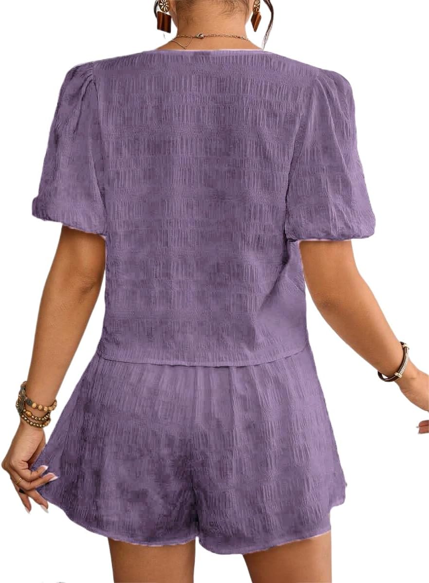 Glozeplus レディース 2ピース ジャンプスーツ 花柄 夏 半袖 薄手コート ボディコン ショートパンツ セット 衣装