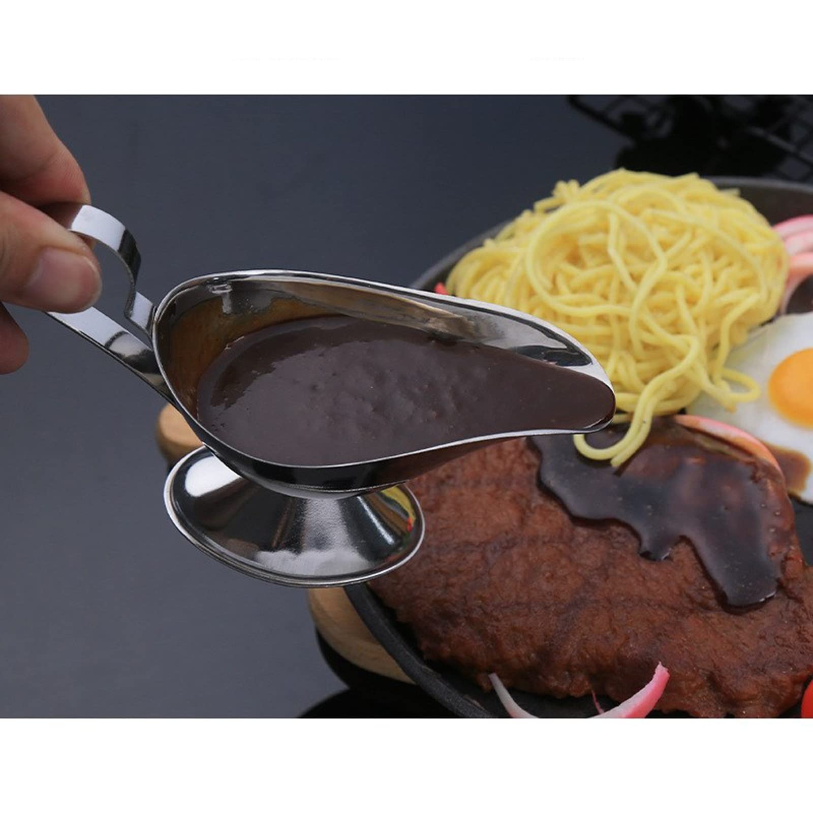 Sauciere, Sauciere mit ergonomischem Griff und großer, tropffreier Lippe, Sauciere, handelsübliche Qualität, Soße, Soße, Soße ()