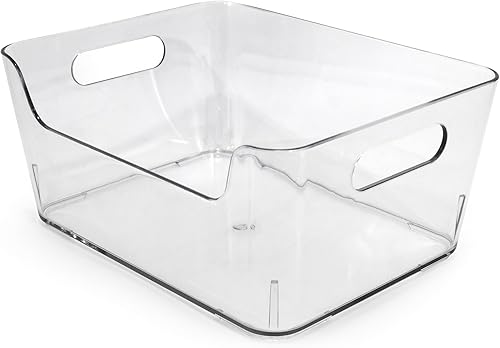 Cook Pro Contenedor de plástico para refrigerador y congelador de 8.85 x 7 x 4, mediano, transparente