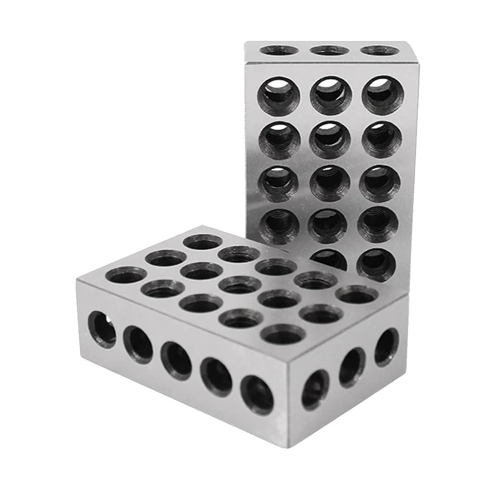 Gqnblvhzupdm One Color Gauge Block Set, 1Pair Blocks Gauge Hardened Steel Parallel Block Set 23 Holes Precision 25-50-75Mm