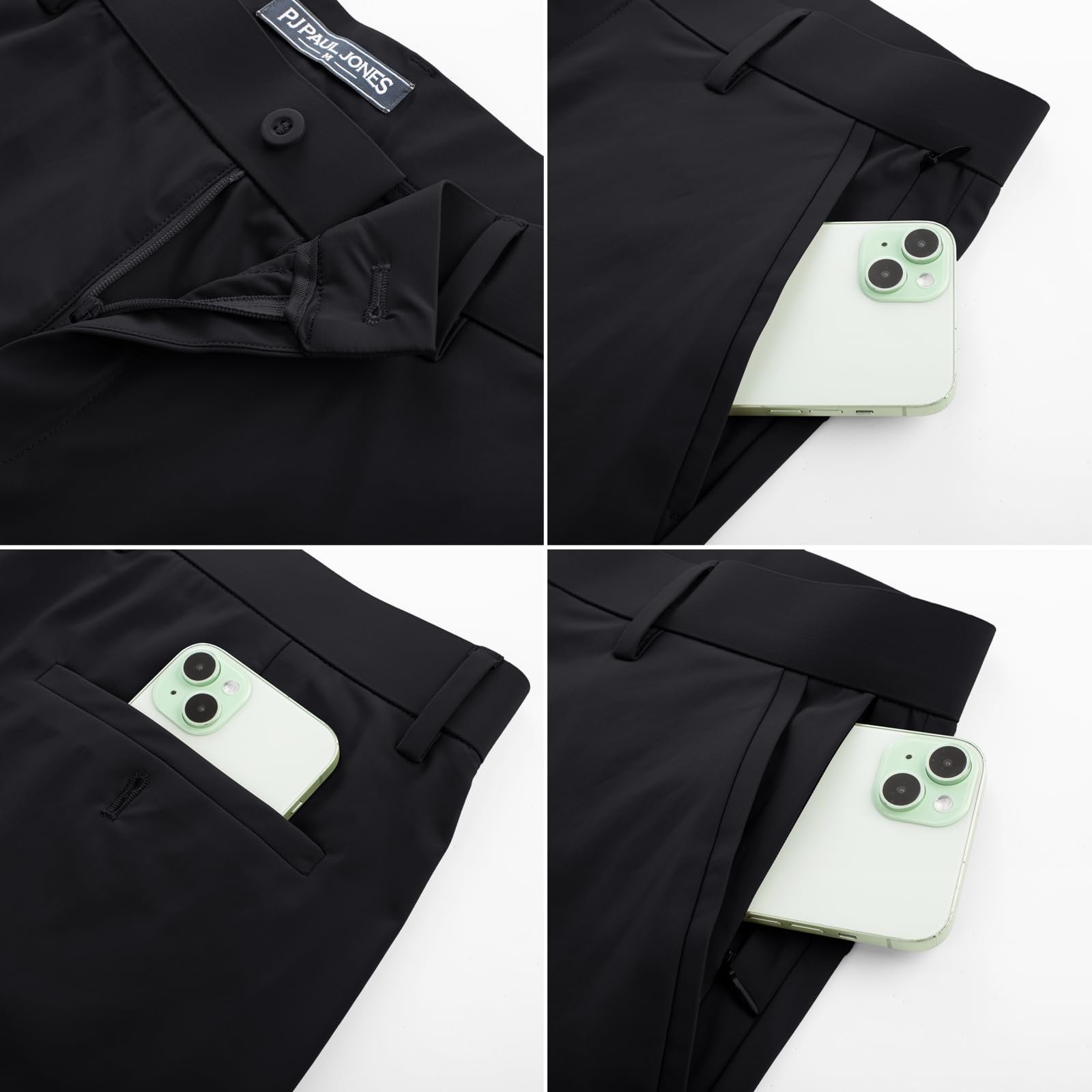 PJ PAUL JONES Pantalon de travail décontracté à taille élastique pour homme