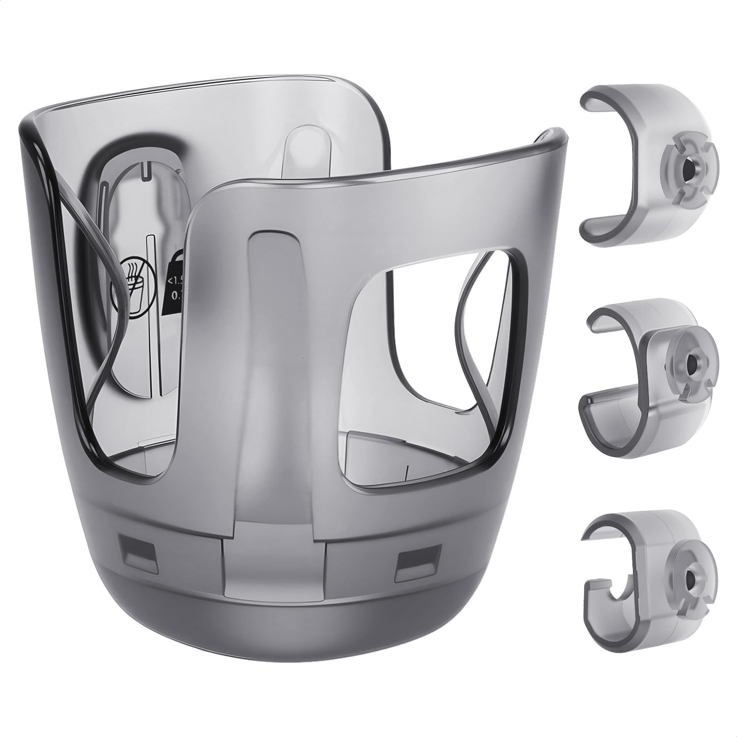 Portavasos para cochecito, soporte para tazas de bebé compatible con cochecitos UPPAbaby Vista, Cruz y Minu, se adapta a la mayoría de tamaños de taza, diseño de liberación rápida, 1 paquete + gancho