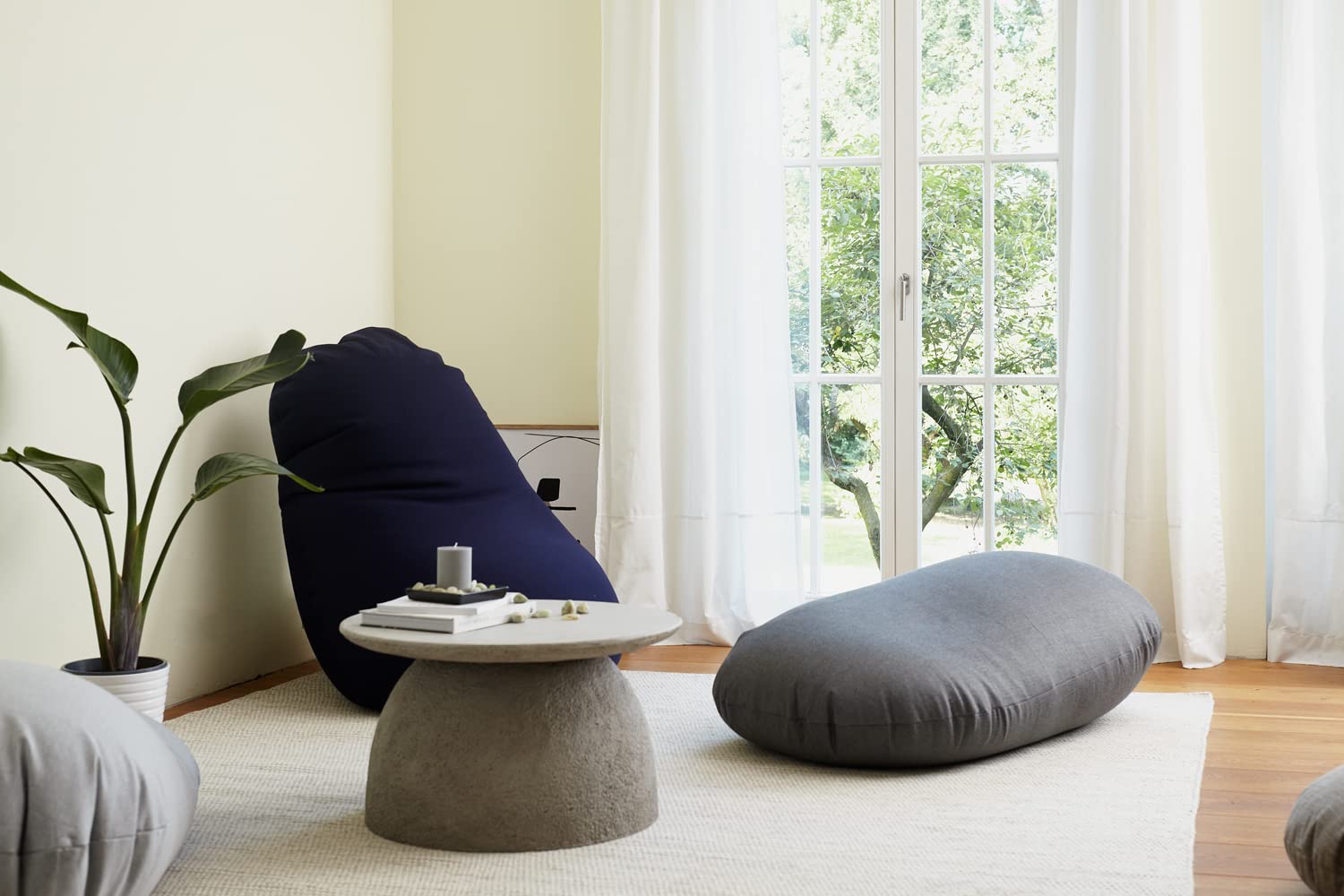 Lumaland Flexi Comfort Pouf Big | Bean Bag Premium Flexible | Coussin de siège 155 x 100 cm | Idéal pour s'allonger ou s'asseoir | Fauteuil & Canapé pour Enfants et Adultes [Gris foncé]