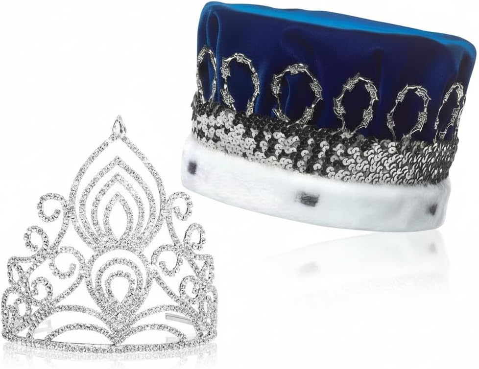Anderson's Amelia Royalty Set, Velvet Crown & Tiara for Prom, Homecoming, Pageants, and Special Events