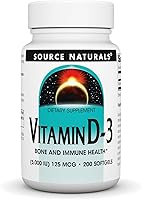 Vista 1 de Source Naturals Vitamina D-3 5000 iu Apoya la salud ósea e inmunológica* - 200 cápsulas blandas