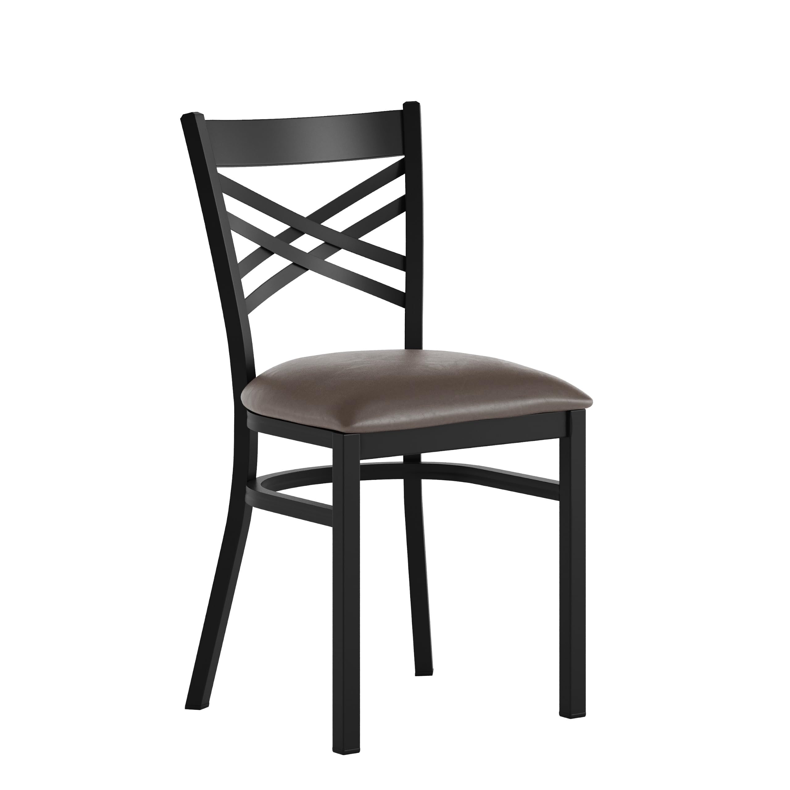 Flash Furniture Hercules X-Back Restaurant Chair - Vinyl Seat, Black/Mocha
