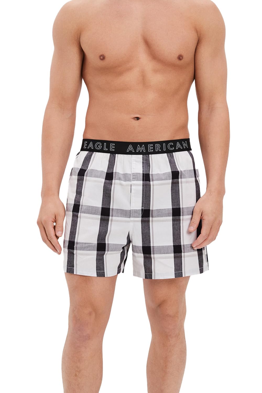 american eagle Men White Plaid Stretch Boxer Short-picture-14