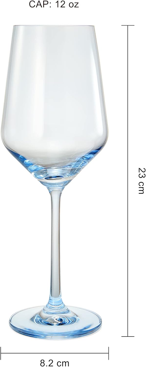 Winter Blue Christmas Wine Glasses Set of 6 Colored Crystal 12oz Navy Tall Stemmed Glassware for Holiday Celebrations, Elegant Drinkware Gift for Him, Her, Friends, Winter Snow Party Decor Gifts - Image 5