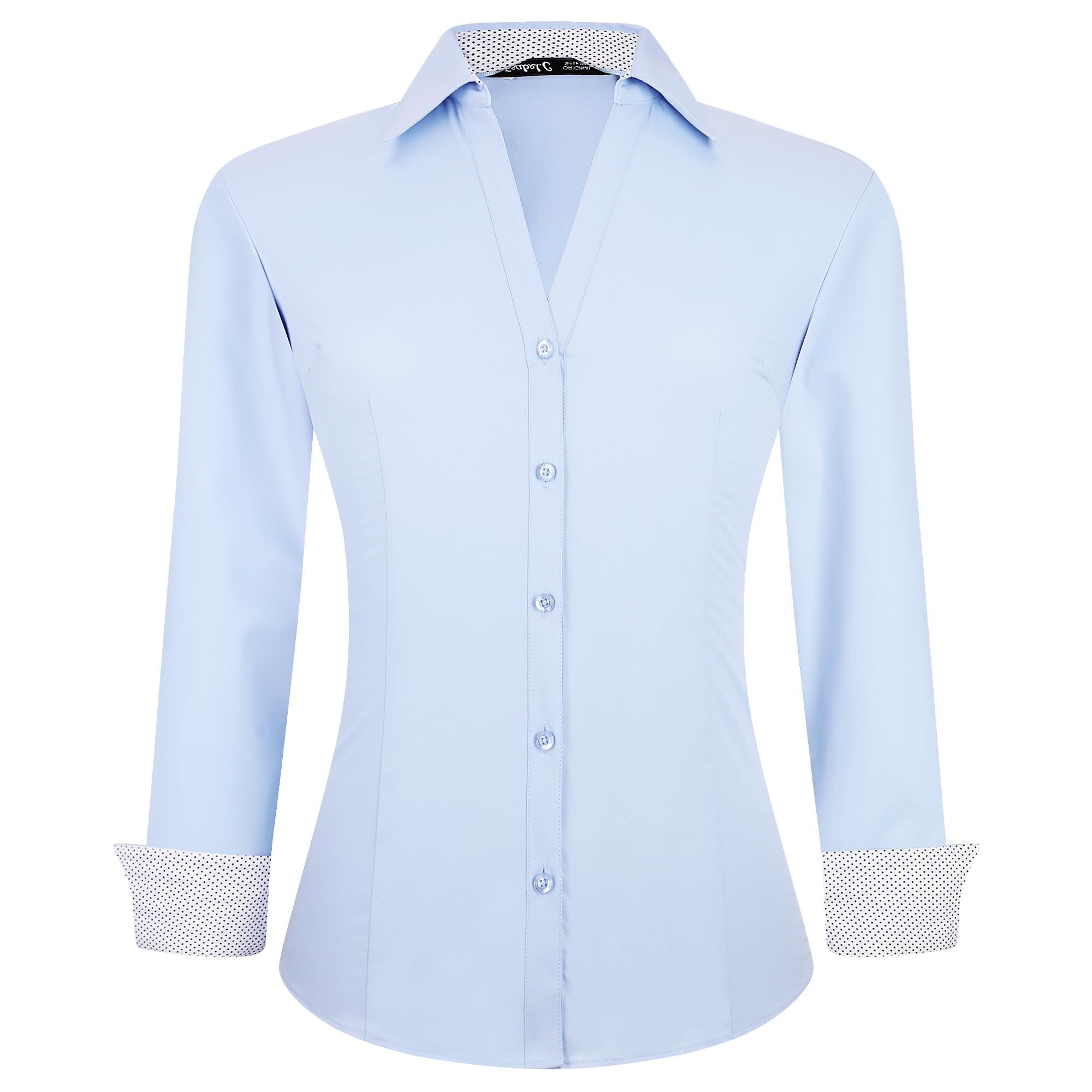 Womens Button Down Shirts Long Sleeve Regular Fit Stretch Work Blouse