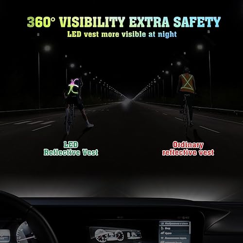 Miniatura 3 de Chaleco reflectante LED para correr con luz delantera, luces de correr para corredores, chaleco reflectante recargable y ajustable para mujeres y