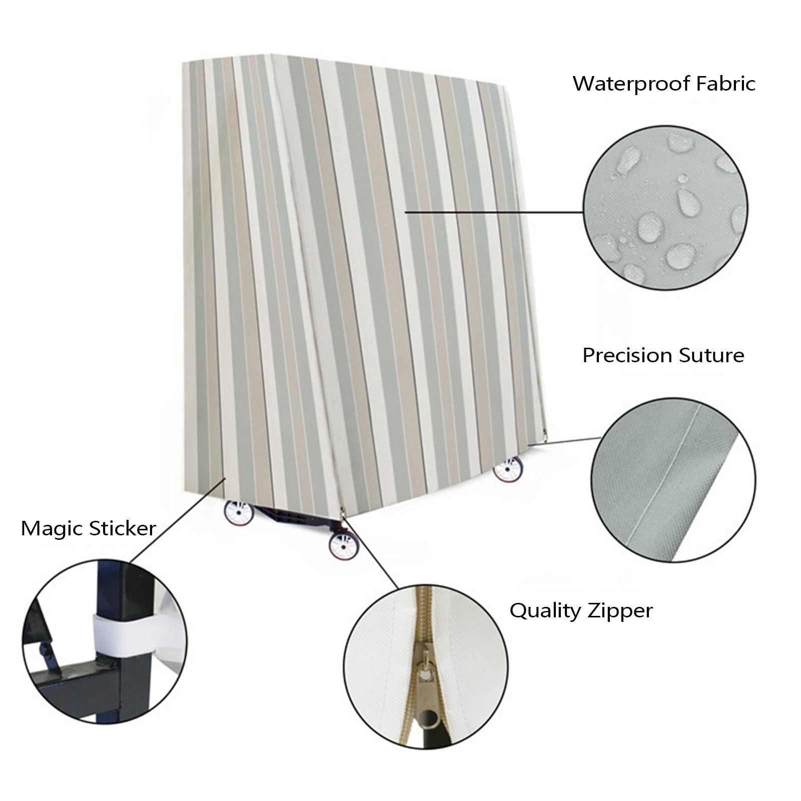 Copertura Per Tavolo Da Ping Pong YALYAYA | Impermeabile Oxford 600D | UV Resistente | 165x70x185 Cm - Foto 6