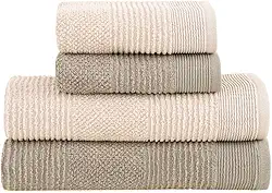 Jogo de Toalhas Buddemeyer Maya Extra Soft Banho Bege/Kaki 4 peças