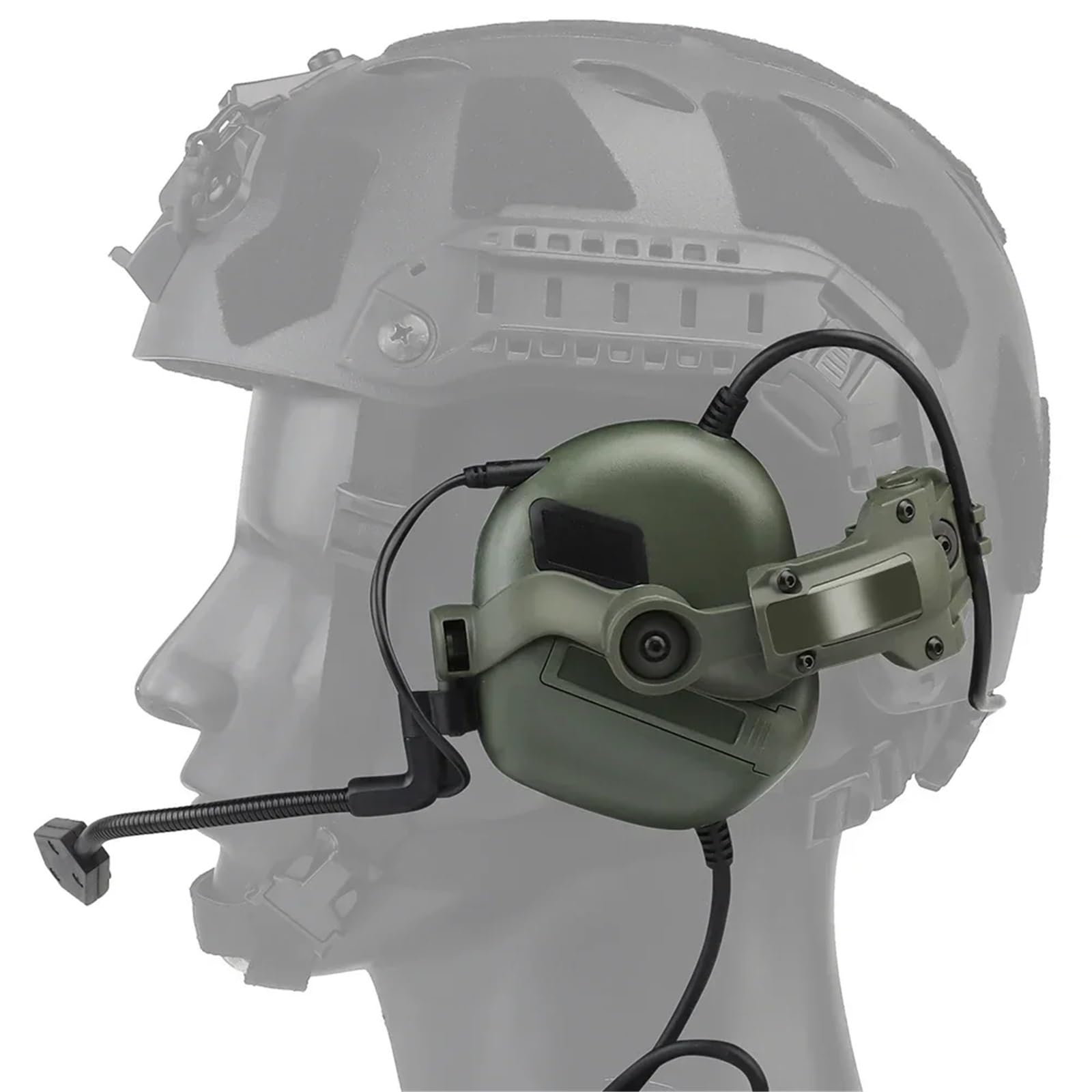 GEN 5 Taktisches Headset 2-in-1-Gehörschutz Mit Universal-Schienenadaptern For Standard-Bogen- Und T-Schlitz-Helmschienen