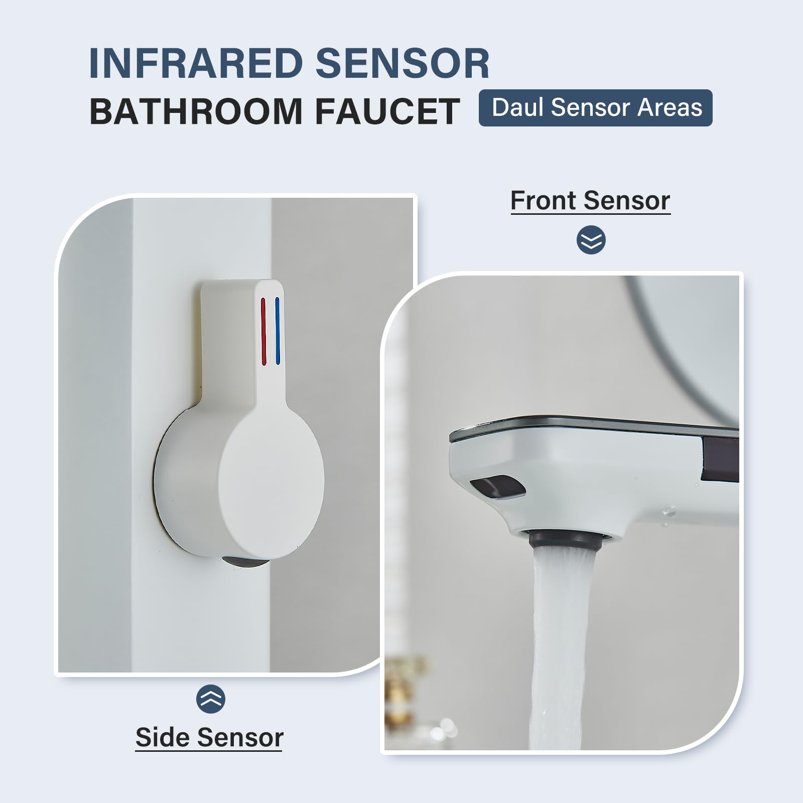 Automatischer Infrarot-Wasserhahn, Mischbatterie für kaltes und warmes Wasser, für Waschbecken, Wasserhahn mit Infrarot-Sensor für Badezimmer