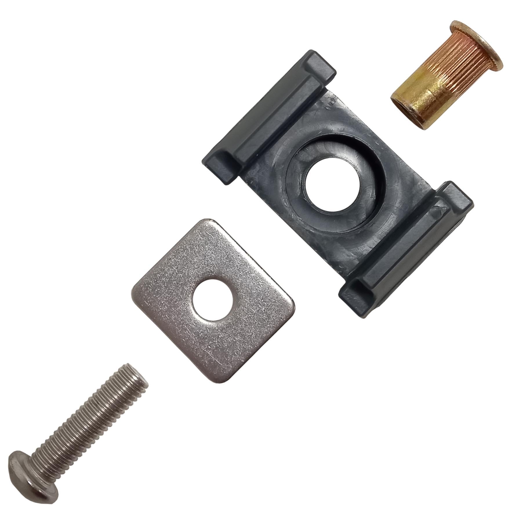 ESTEXO Halter Mattenhalter 10er Set Klemmhalter für Doppelstabmattenzaun Zaun Pfosten RAL 7016