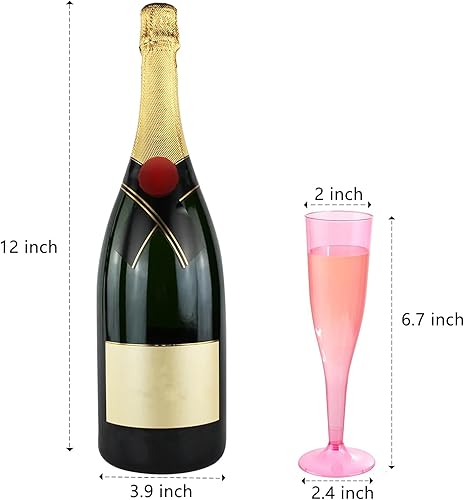 Vista 66 de WDF Paquete de 36 copas de champán de plástico azul transparente, 7 onzas, copas de champán azules, vasos de champán desechables para fiestas