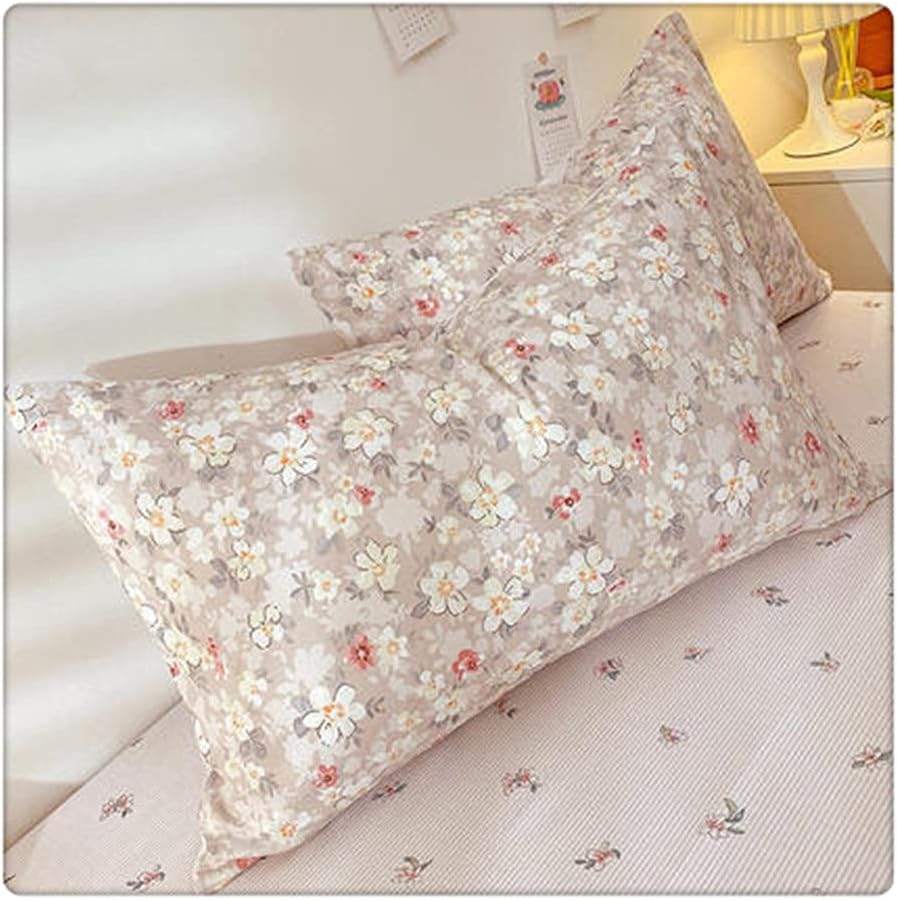 Cotton 48x74cm Simple and Stylish Small Fresh Printed Pillowcase Single Pair