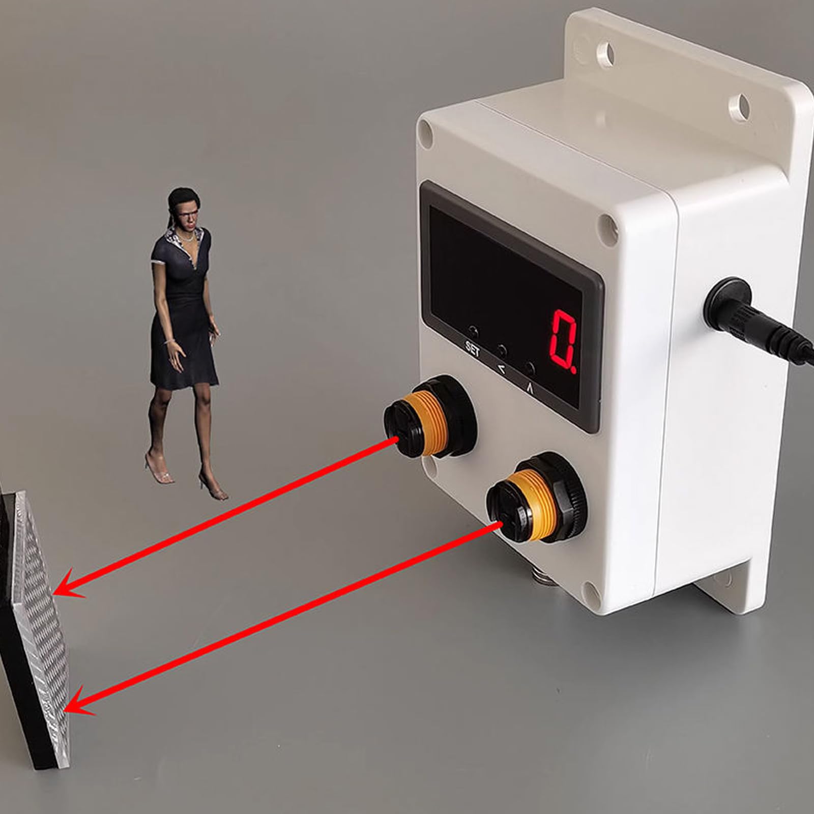 Contador Digital bidireccional con detección automática, reconocimiento bidireccional y Memoria Tras Corte de energía. Alcance de detección: 6 m. Ideal para líneas de producción en fábricas