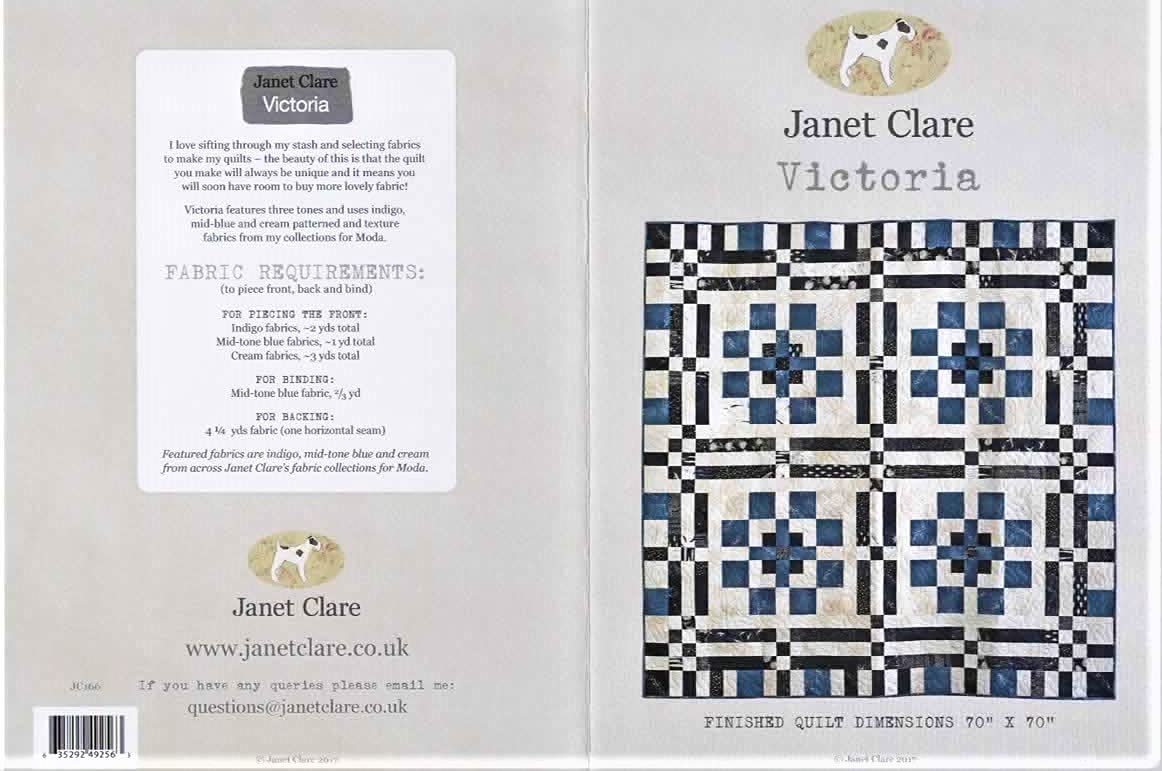 Janet Clare Quilt Pattern in 'Victoria" Blue Design