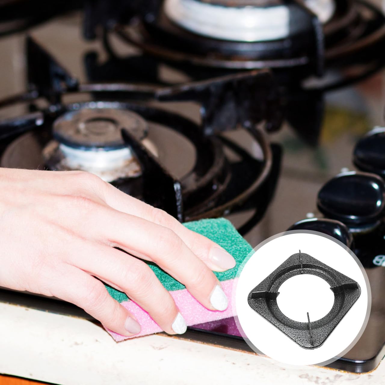 COLLBATH Gusseisen Wokring Gasherd Ständer Herdhalterung Rutschfeste Topfstütze Für Kleine Töpfe Effizientes Kochen Und Wärmeverteilung