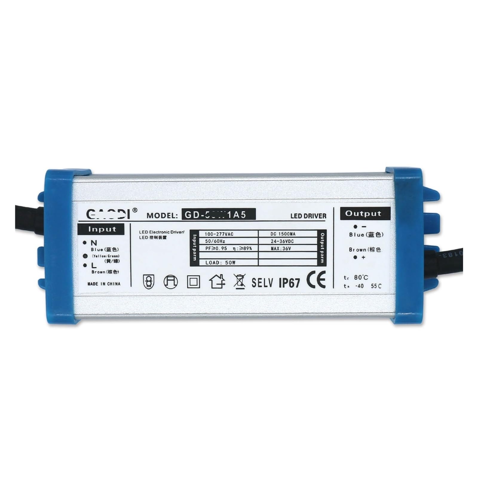 Pilote LED extérieur étanche 100W transformateur AC 220V DC 24-36V 3000mA - 4