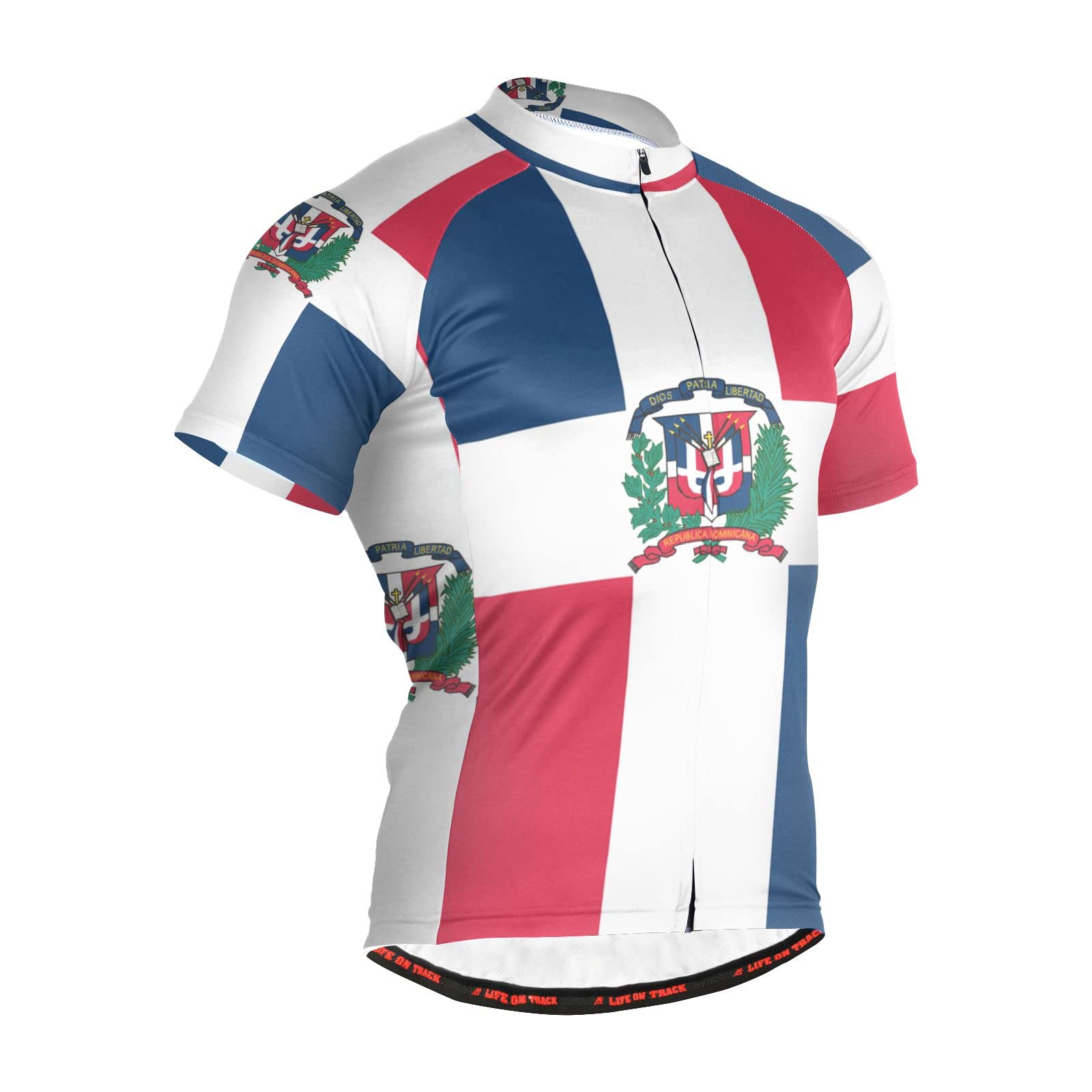 Dominican Republic Flag Men's Cycling Jersey Short Sleeve Bike Jacket Biking Bicycle Jersey Shirt