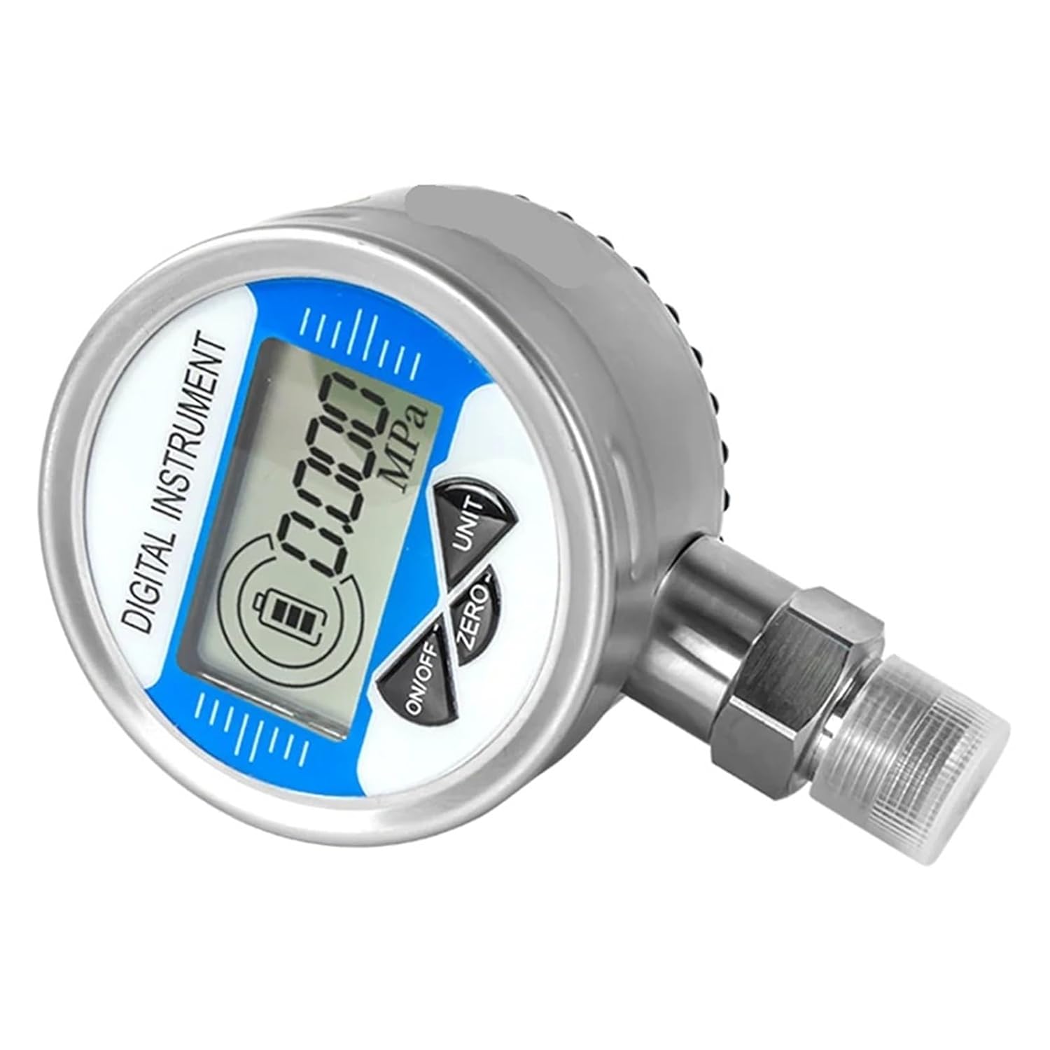G1-2 Digital Display Hydraulic Pressure Gauge High Accuracy MPa Bar KPa PSI 60mm Radial Liquid Fuel Pressure Gauge Suitable for Water Oil Fuel(-60KPa-60KPa)