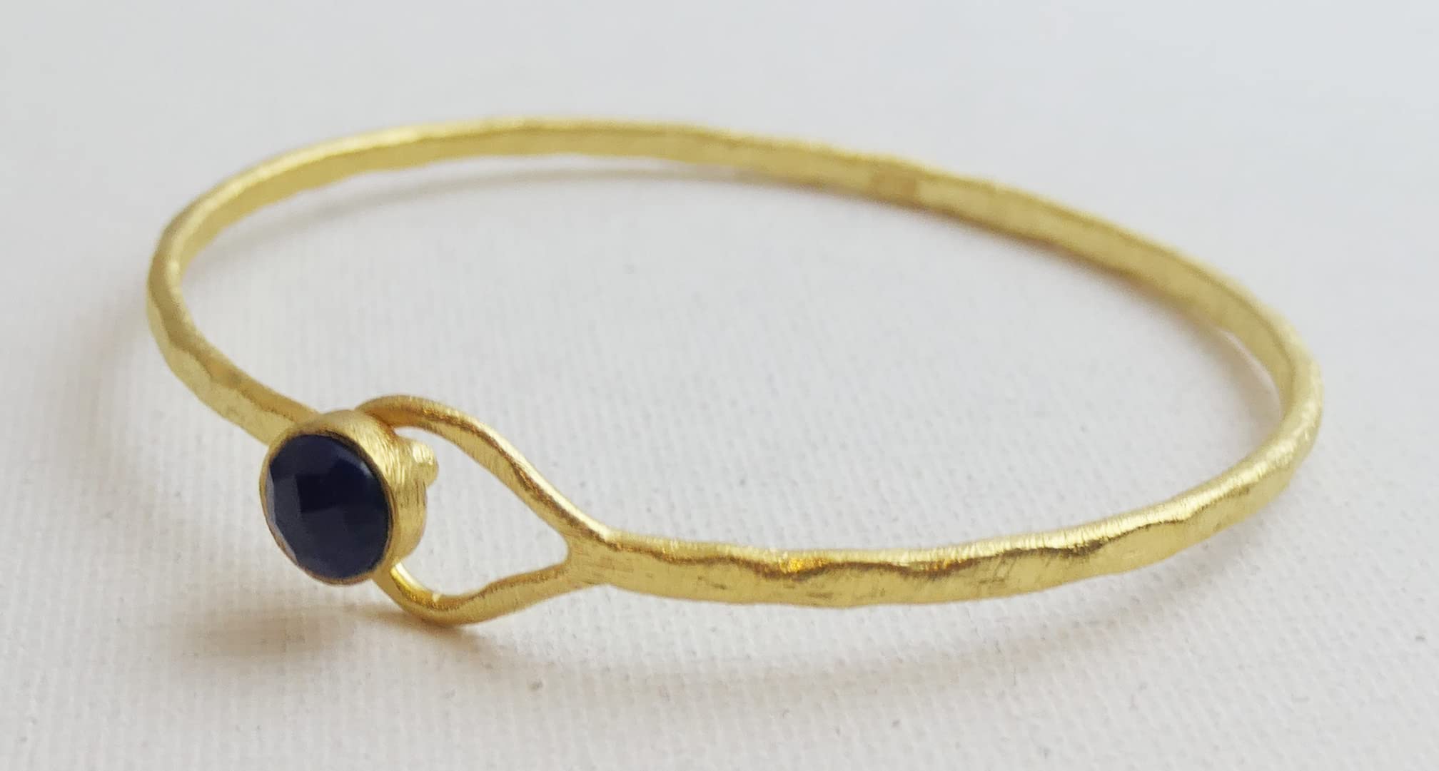 Pulsera de Plata de Ley Chapada en Oro con Lapislázuli