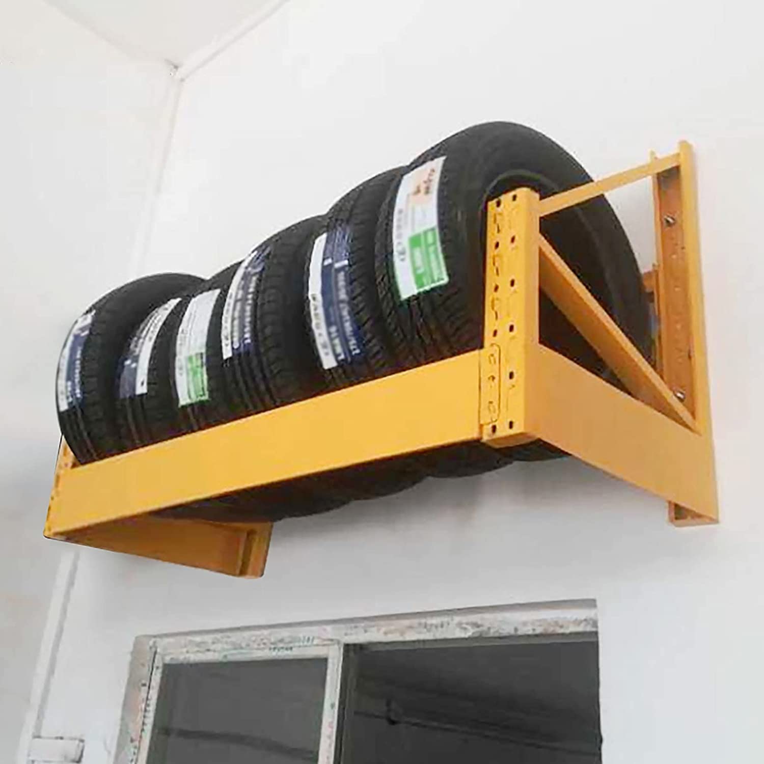 Supporto per Pneumatici da Parete, per Garage, Porta Pneumatici in Metallo, scaffale per Pneumatici Multiuso/scaffalatura da Parete per Garage, scaffale per pne(150cm/59in)