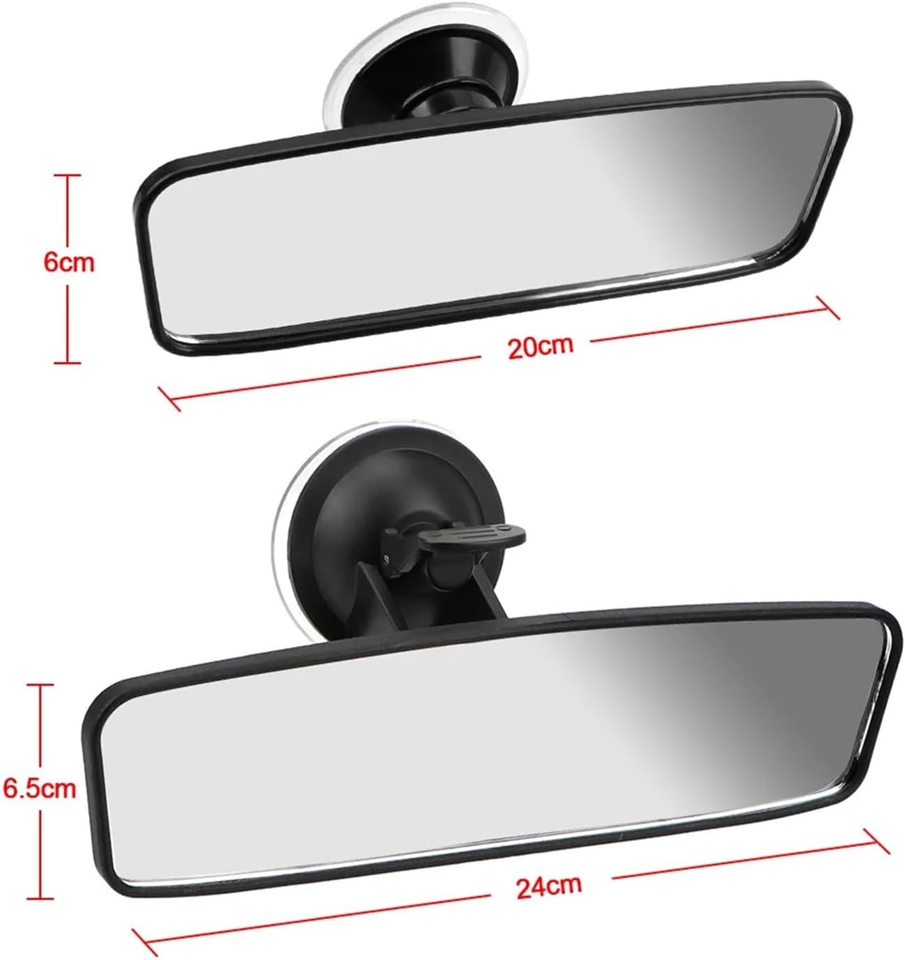 Replacement Glass Car Mirrors Wide-Angle Rearview Mirror Car-Styling Interior Rear View Mirror Adjustable Suction Cup Universal 360 Rotates Car Rear Mirror Wing Mirror Glass