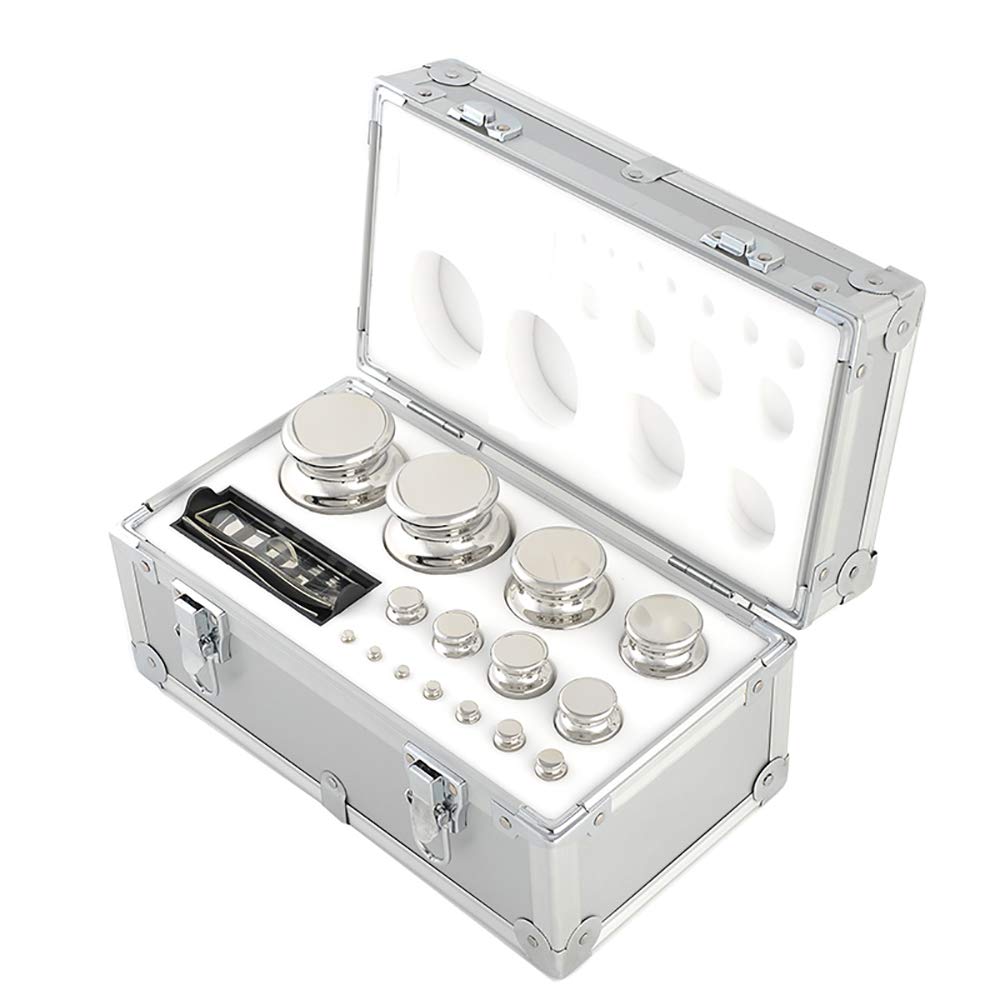 Huanyu Pesos de calibración de clase F1 1mg-2kg 27pcs acero inoxidable ECO caja de aluminio (1mg-2kg 27pcs)