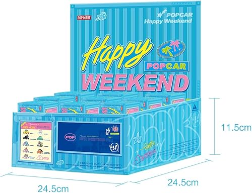 Miniatura 8 de POP MART POPCAR Serie Happy Weekend Series - 1 caja exclusiva de figuras de acción, caja a granel, juguete de arte popular coleccionable, figura