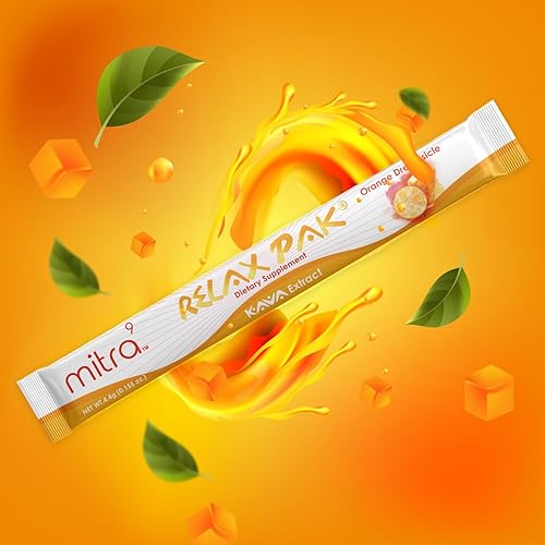 Miniatura 2 de MITRA-9 Kava Powder RelaxPak - Paquetes de polvo de extracto de kava de naranja Dreamsicle  Potenciador del estado de ánimo  A base de plantas