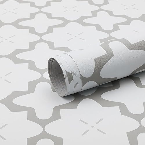 GloryTik Papel tapiz geométrico de 17.7 x 393.7 pulgadas, papel de contacto blanco y negro, autoadhesivo, papel tapiz texturizado extraíble, papel