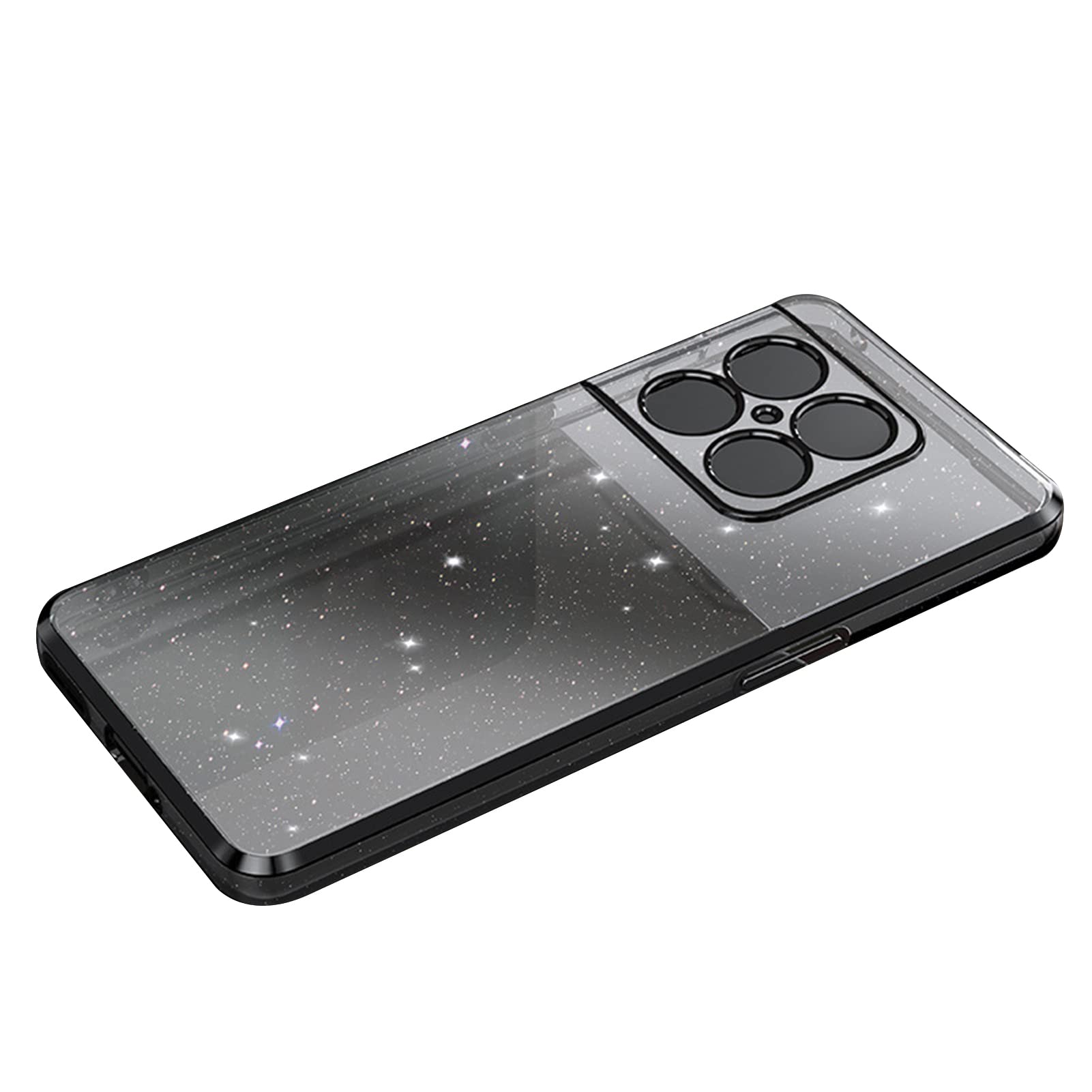 Custodia per OnePlus 10 PRO 5G, Brillante Case Trasparente con Funzione Anti-Ingiallimento Cover Slim TPU Silicone Custodia Resistente Smartphone Case,Nero