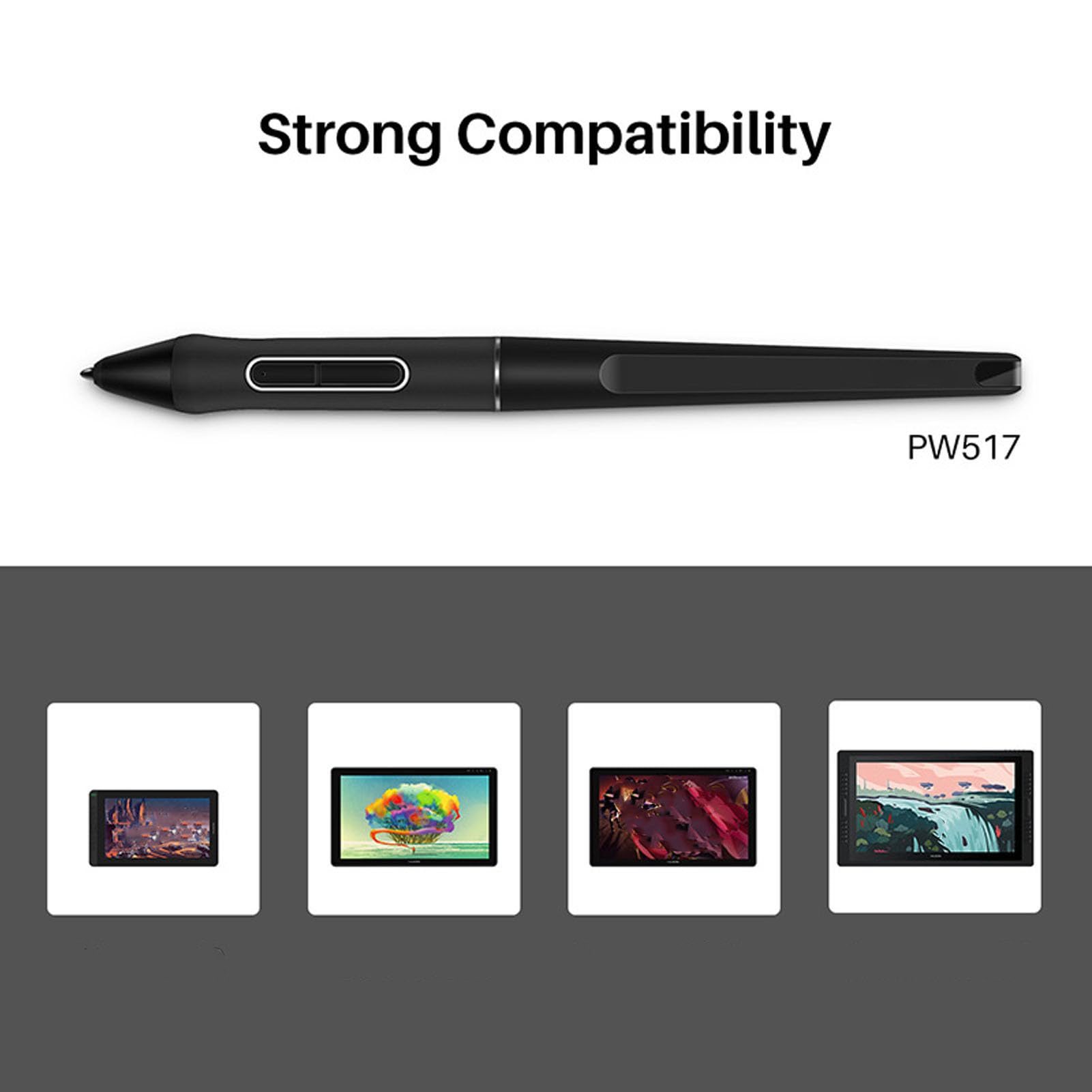 Hidyliu Lápiz óptico para Tableta para Dibujo Digital, Lápiz óptico Negro Liviano para Pantalla Táctil con 10 Puntas, Kamvas 12, 13, 22 Pro y Más