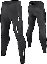 ROTTO Mens Cycling Leggings Padded & No Pad Cycle Tights Biking Trousers with Multiple Pockets