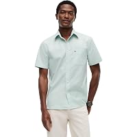 Tommy Hilfiger Uomo Camicia Light Oxford Solid Shirt Maniche Corte