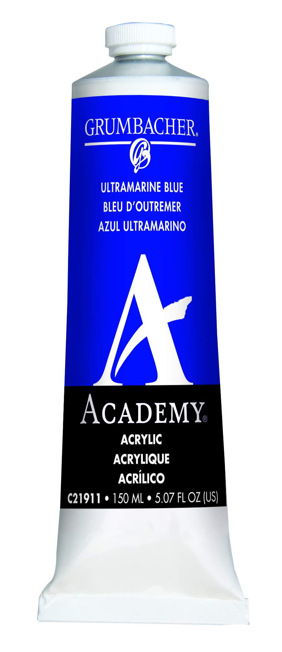 Grumbacher Academy Acrylic Paint, 150ml/5.07 oz Metal Tube, Ultramarine Blue (C21911)