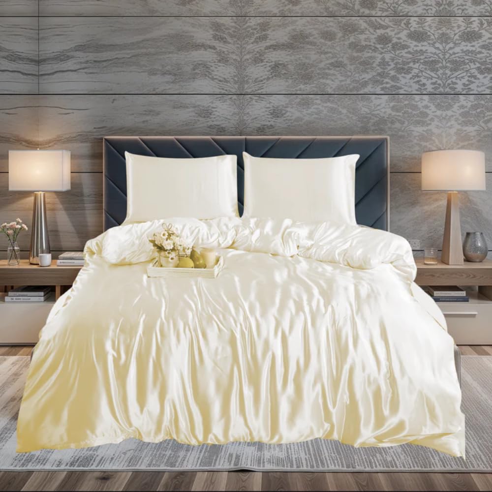 XXR 3-Piece Duvet Set – Single, Double, King Sizes | Luxurious Soft Satin Bedding Set Colors | Premium Comfort