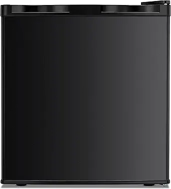 Kismile Mini Freezer,1.1 Cu.ft Upright Freezer with Reversible Single Door,Removable Shelves,Small Freezer with Adjustable Thermostat for Home/Kitchen/Office (Black)