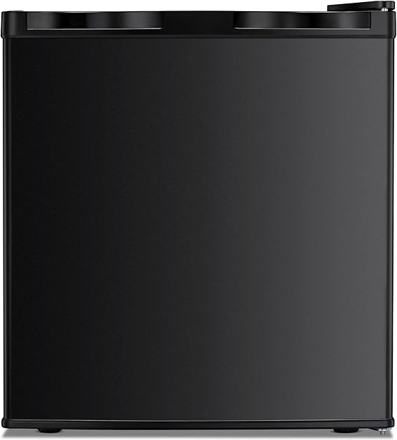 Kismile Mini Freezer,1.1 Cu.ft Upright Freezer with Reversible Single Door,Removable Shelves,Small Freezer with Adjustable Thermostat for Home/Kitchen/Office (Black)