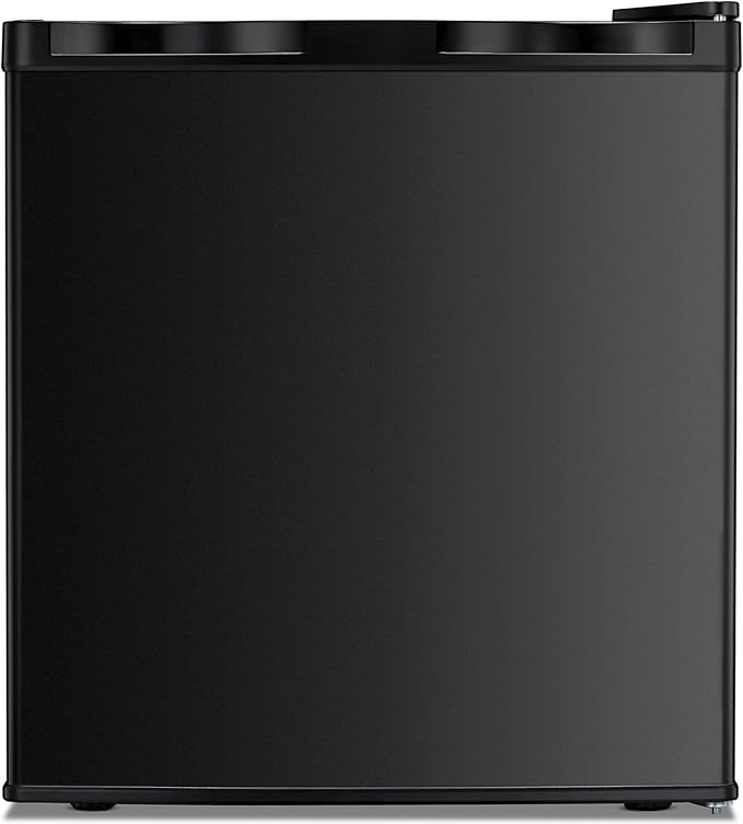 Kismile Mini Freezer,1.1 Cu.ft Upright Freezer with Reversible Single Door,Removable Shelves,Small Freezer with Adjustable Thermostat for Home/Kitchen/Office (Black)