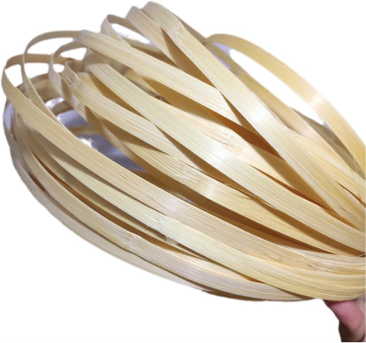10 Feet Long/7Pcs Cane Webbing Basket Making Supplies Strips Coil Flat Reed, Bamboo Strips for Weaving, Bamboo Canes Craft Flat Cane Webbing for DIY Craft Rattan Materials DIY Handicraft ( Size : 0.6(