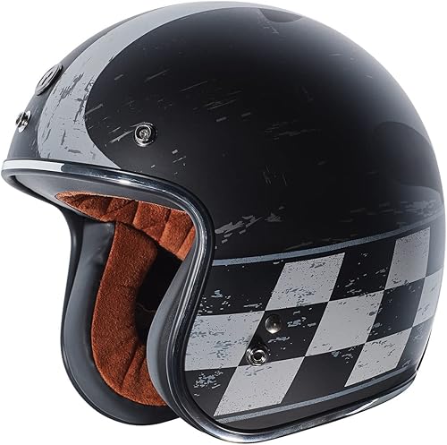 Miniatura 19 de TORC T50/Del Mar Casco de Motocicleta con Cara Abierta 3/4 con Gráficos negro (Flat Black Flag),Brillo Cali Púrpura,Brillo Cali Teal,nardo