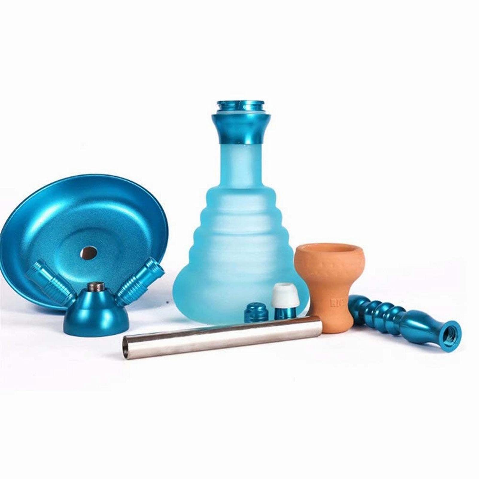 Set Di Narghilè In Vetro Da 55 Cm Con 2 Tubi Flessibili E Accessori Per Narghilè Con 2 Tubi Flessibili E Accessori Per Narghilè Per Caffè, Famiglie E Bar, Feste
