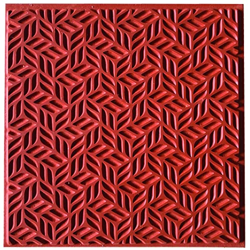 CERNIT CE95029C, Texture Plates for Modelling Clay, Rubber, Polymer Clay, Effects and reliefs Stairs Block, Format 9x9 cm