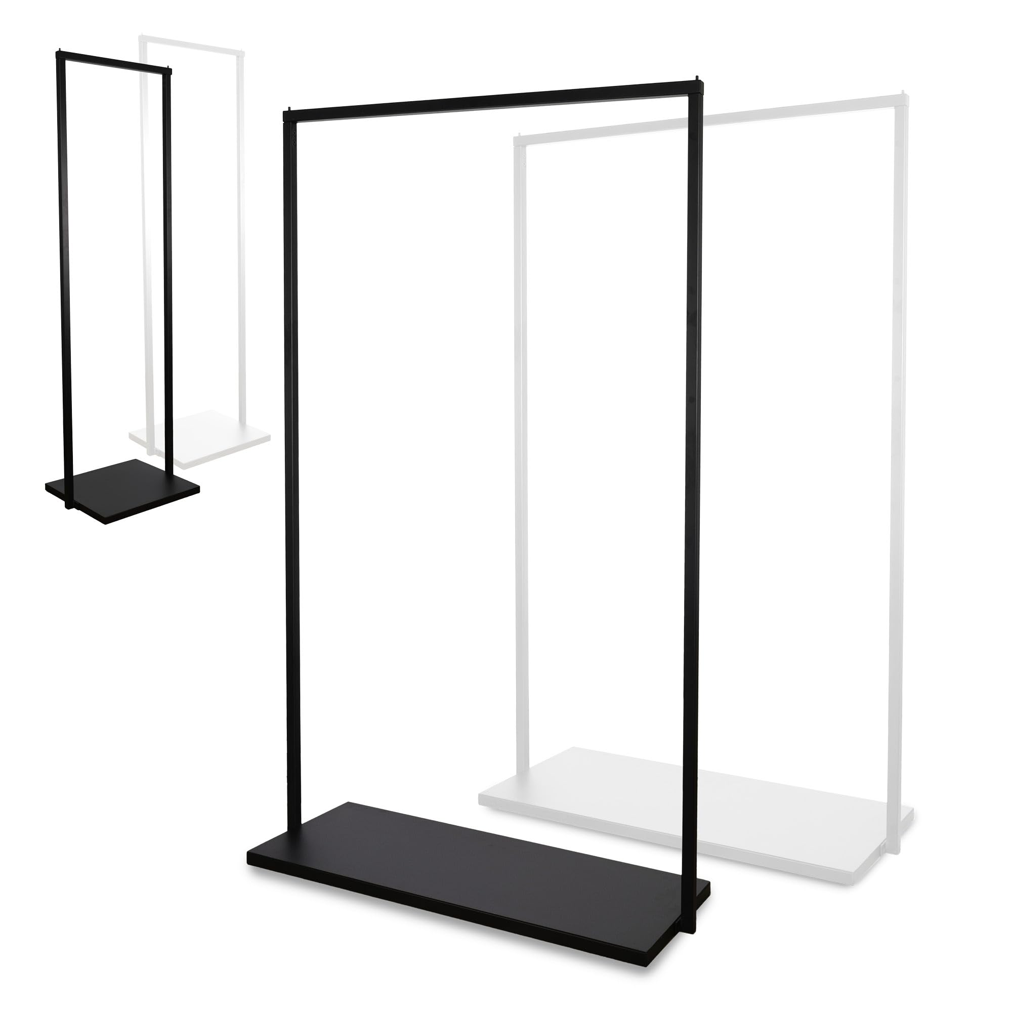 Natural Goods Berlin Appendiabiti BASIS (nero, 100 cm) – Asta appendiabiti in metallo robusto – Asta appendiabiti autoportante per camera da letto, soggiorno e ufficio