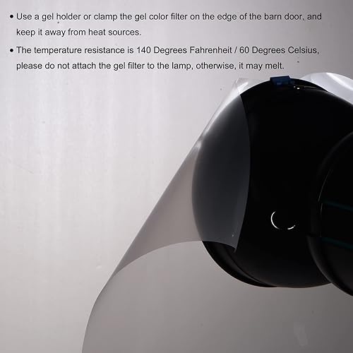 Miniatura 5 de MECCANIXITY Filtro de gel de iluminación de 15.7 x 19.7 pulgadas, hoja de corrección de color blanco para estudio fotográfico, luz de cabeza roja,