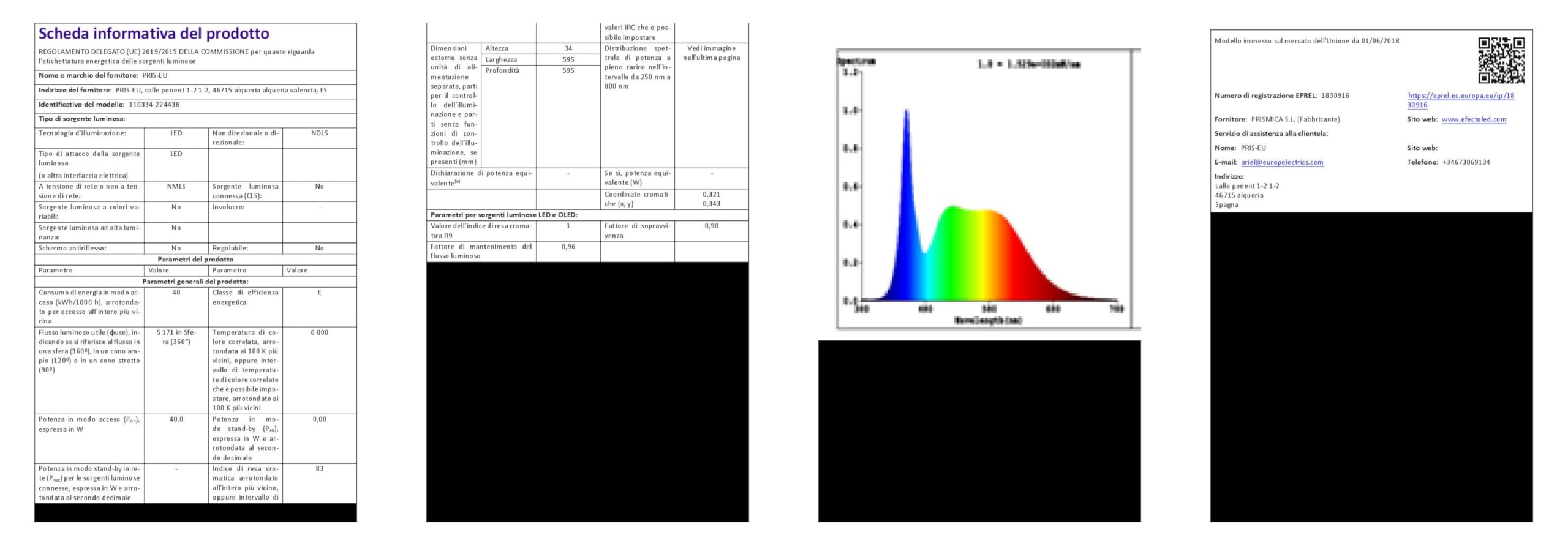 LEDKIA LIGHTING Panneau LED 60x60cm 40W 4800lm IP65 6000K Blanc froid